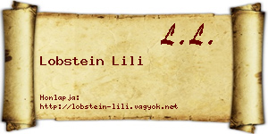 Lobstein Lili névjegykártya